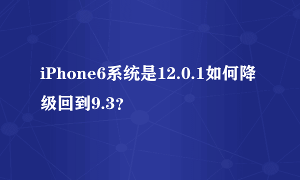 iPhone6系统是12.0.1如何降级回到9.3？