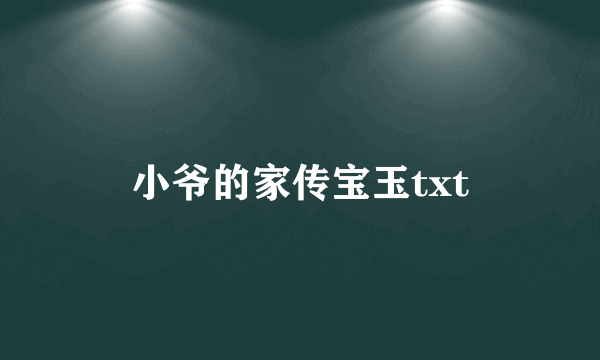 小爷的家传宝玉txt