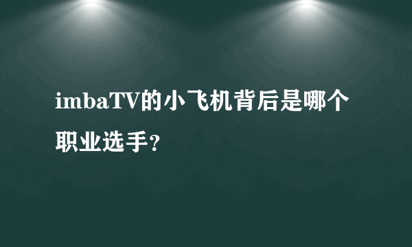 imbaTV的小飞机背后是哪个职业选手？