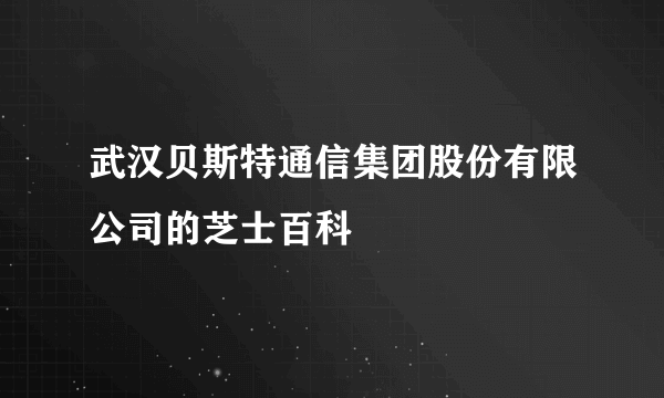 武汉贝斯特通信集团股份有限公司的芝士百科