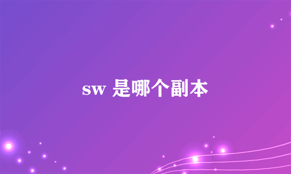 sw 是哪个副本