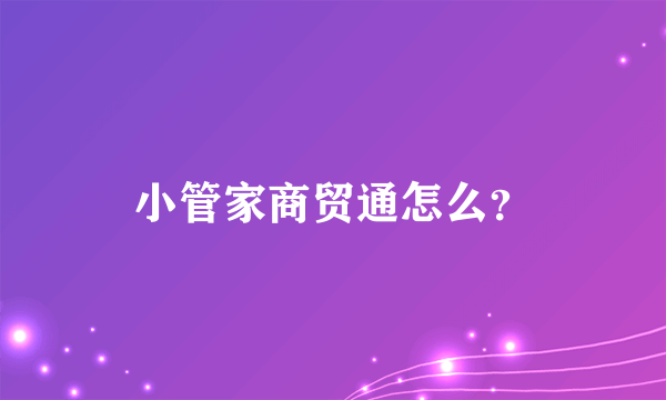 小管家商贸通怎么？