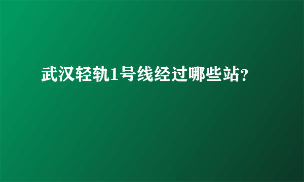 武汉轻轨1号线经过哪些站？