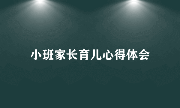 小班家长育儿心得体会