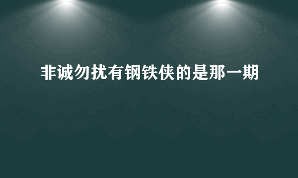 非诚勿扰有钢铁侠的是那一期