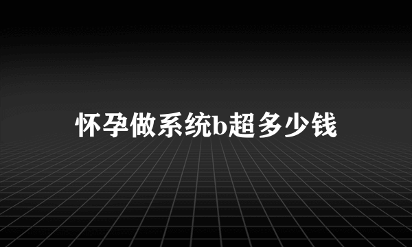 怀孕做系统b超多少钱