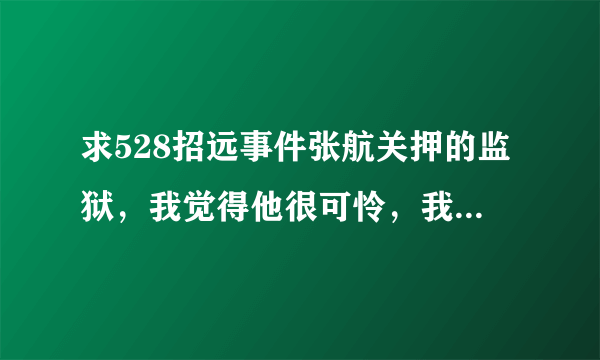 求528招远事件张航关押的监狱，我觉得他很可怜，我想去看她。