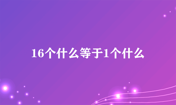 16个什么等于1个什么