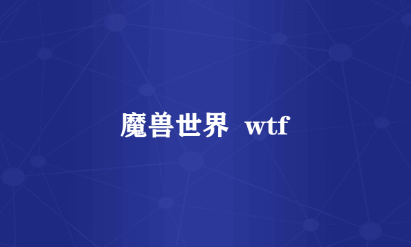 魔兽世界  wtf