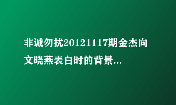 非诚勿扰20121117期金杰向文晓燕表白时的背景音乐，是轻音乐哦！求各路高手解答？