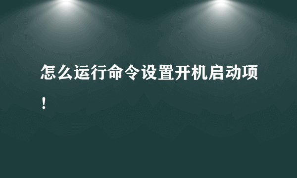 怎么运行命令设置开机启动项！