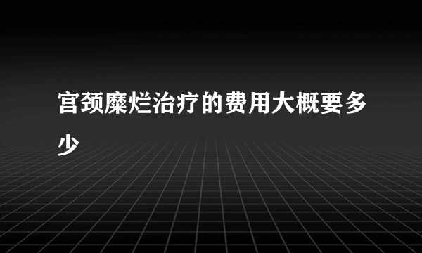 宫颈糜烂治疗的费用大概要多少