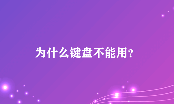 为什么键盘不能用？