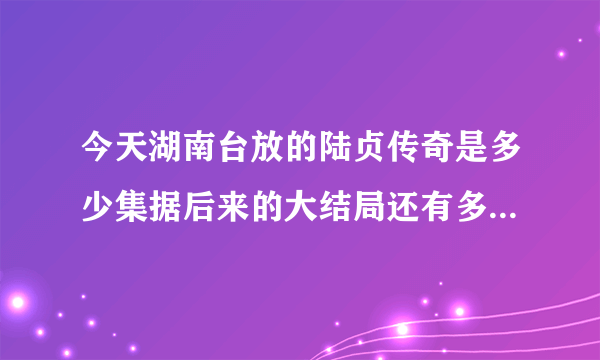 今天湖南台放的陆贞传奇是多少集据后来的大结局还有多少集啊？