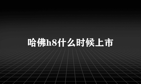 哈佛h8什么时候上市