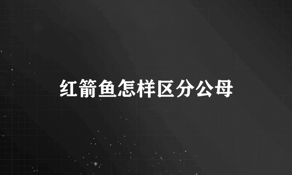 红箭鱼怎样区分公母