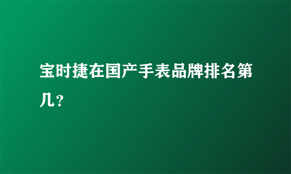 宝时捷在国产手表品牌排名第几？