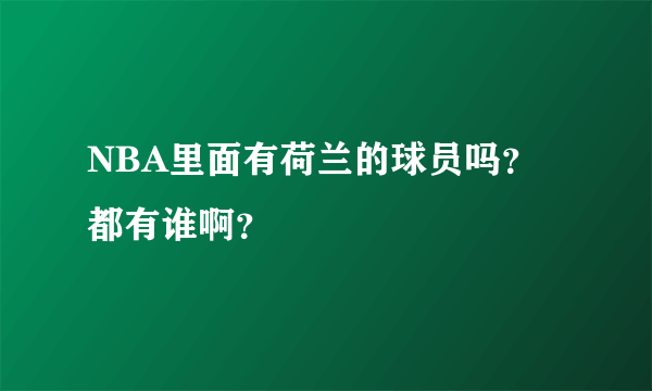 NBA里面有荷兰的球员吗？都有谁啊？