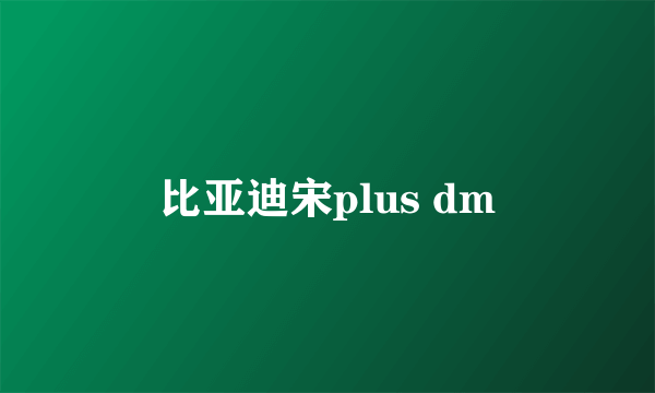 比亚迪宋plus dm