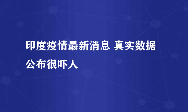 印度疫情最新消息 真实数据公布很吓人