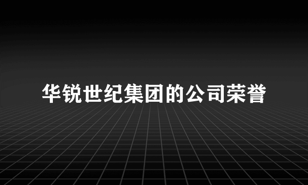 华锐世纪集团的公司荣誉