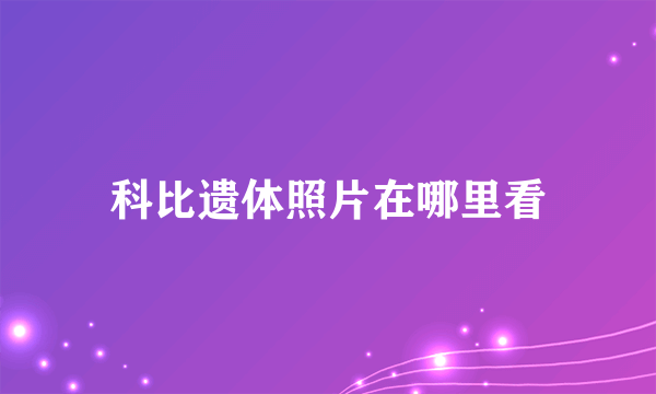 科比遗体照片在哪里看