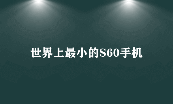 世界上最小的S60手机