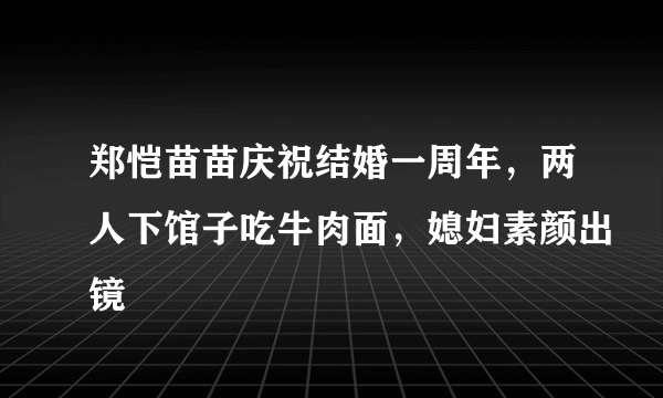 郑恺苗苗庆祝结婚一周年，两人下馆子吃牛肉面，媳妇素颜出镜