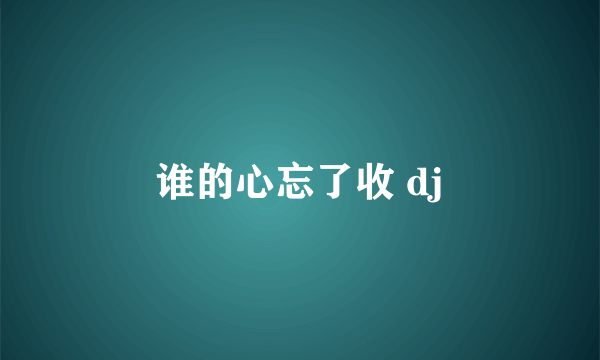 谁的心忘了收 dj