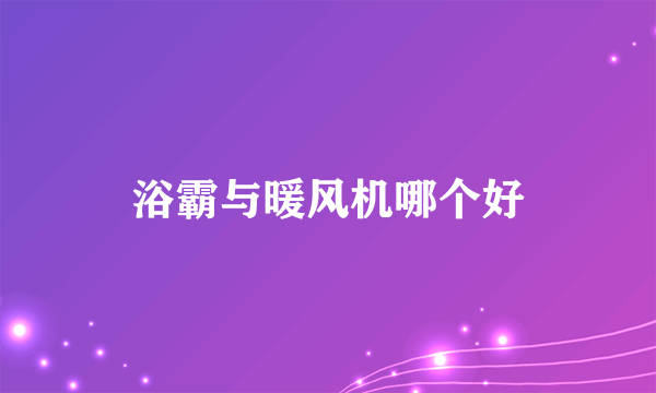 浴霸与暖风机哪个好