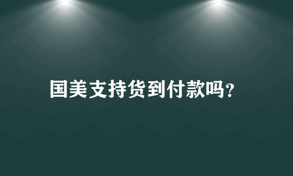 国美支持货到付款吗？