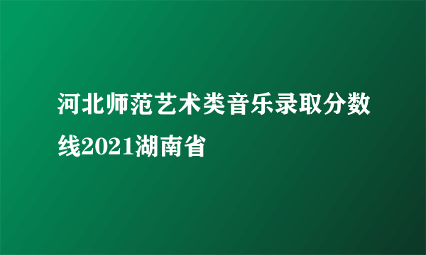 河北师范艺术类音乐录取分数线2021湖南省