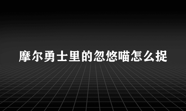 摩尔勇士里的忽悠喵怎么捉