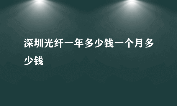 深圳光纤一年多少钱一个月多少钱