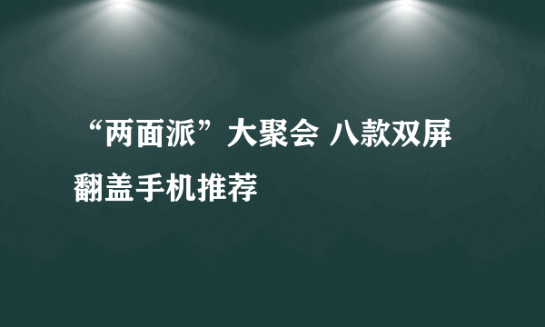 “两面派”大聚会 八款双屏翻盖手机推荐