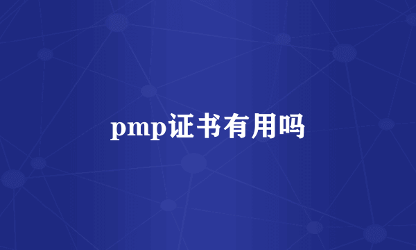 pmp证书有用吗