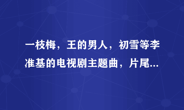 一枝梅，王的男人，初雪等李准基的电视剧主题曲，片尾曲，插曲分别是什么