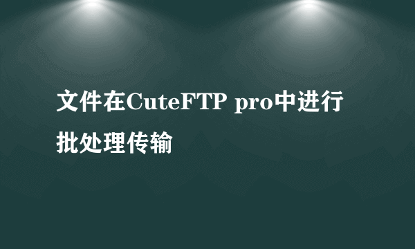 文件在CuteFTP pro中进行批处理传输