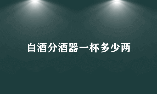 白酒分酒器一杯多少两