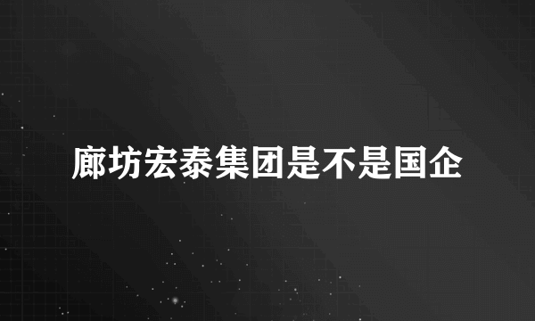 廊坊宏泰集团是不是国企