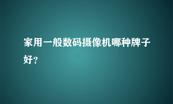 家用一般数码摄像机哪种牌子好？