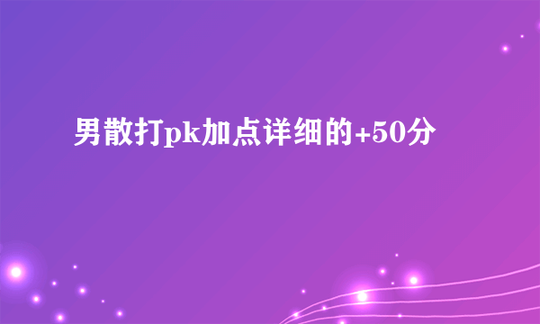 男散打pk加点详细的+50分