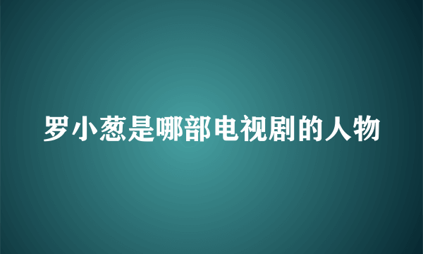 罗小葱是哪部电视剧的人物