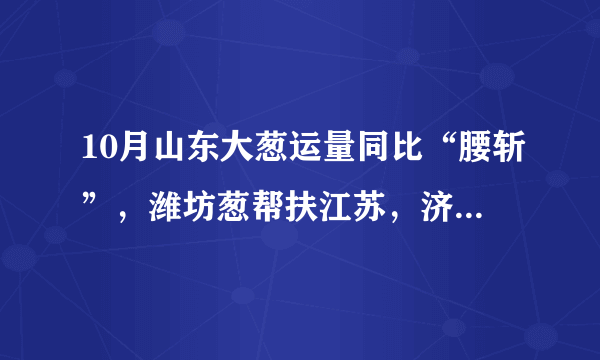 10月山东大葱运量同比“腰斩”，潍坊葱帮扶江苏，济南葱运河南