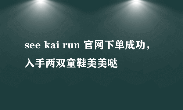 see kai run 官网下单成功，入手两双童鞋美美哒