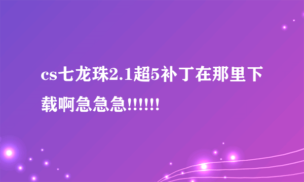 cs七龙珠2.1超5补丁在那里下载啊急急急!!!!!!