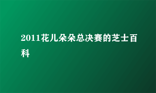 2011花儿朵朵总决赛的芝士百科