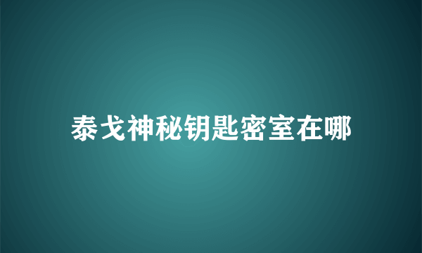 泰戈神秘钥匙密室在哪