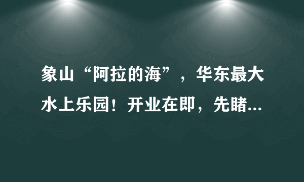 象山“阿拉的海”，华东最大水上乐园！开业在即，先睹为快哟！