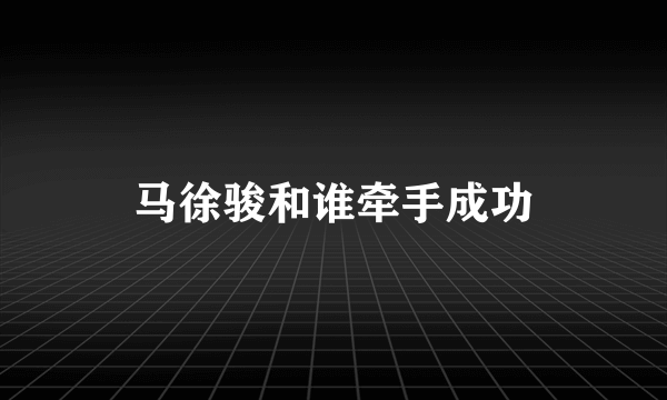 马徐骏和谁牵手成功